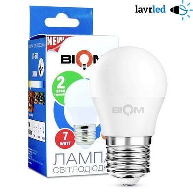 Світлодіодна лампа Biom BT-563 G45 7W E27 3000К матова
