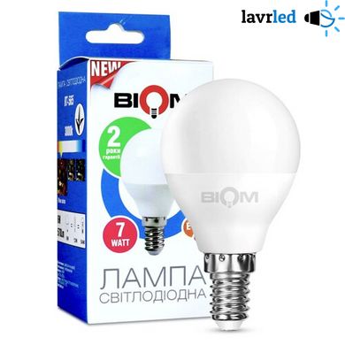 Світлодіодна лампа Biom BT-566 G45 7W E14 4500К матова