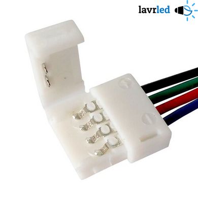 Конектор для світлодіодних стрічок OEМ SС-09-SWS-10-4 10mm RGB 2joints wire (провід-2 затискачі)